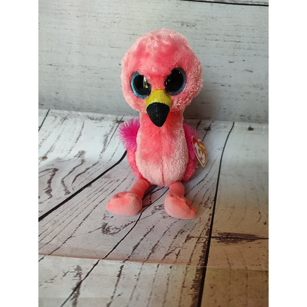 Ty Silk Plush Beanie Baby Boo's 8 Inch Pink Flamingo GILDA